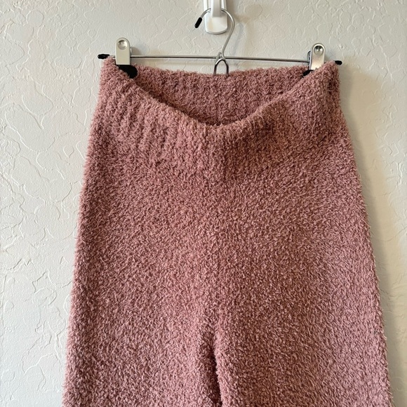 SKIMS Tan Brown Fuzzy Knit Soft Comfy Elastic Waist Wide Leg Lounge Pants XXS/XS - Picture 3 of 7
